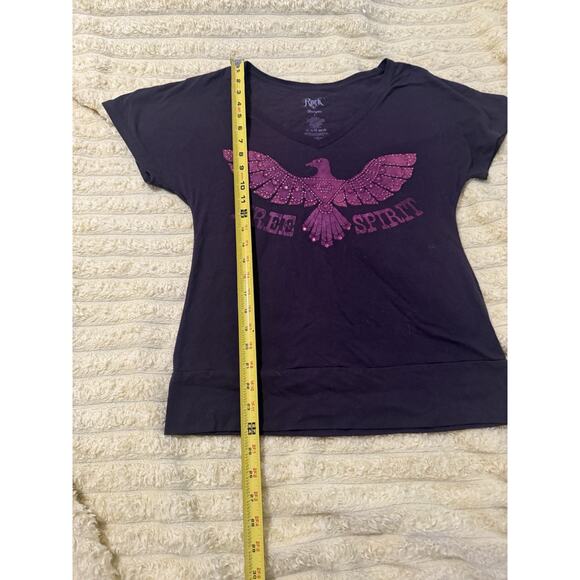 Women’s Wranglers Tee Brown Pink Fascia Embellished Bling free spirit Size Large - Picture 6 of 7